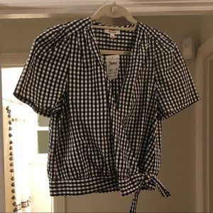 Madewell Gingham Wrap Top